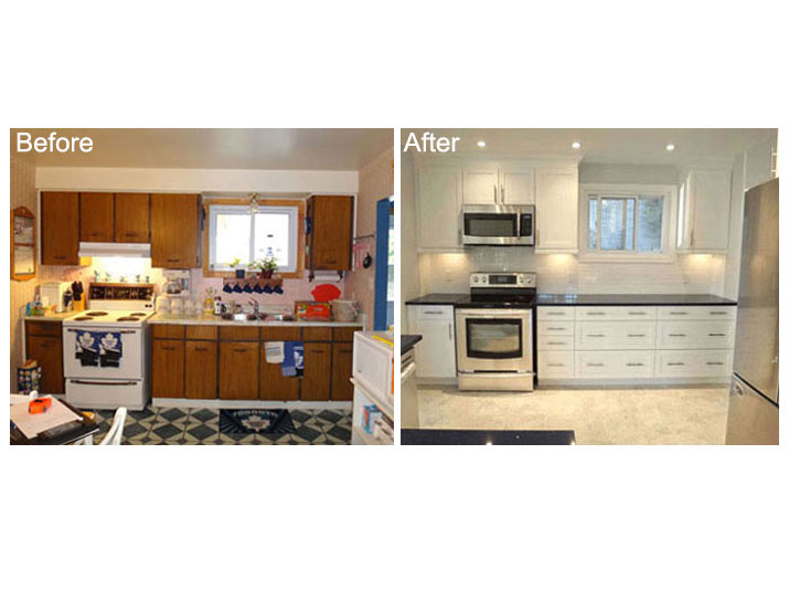 Before & after white kitchen
