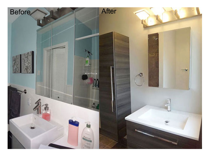 Before & after bathroom vanity