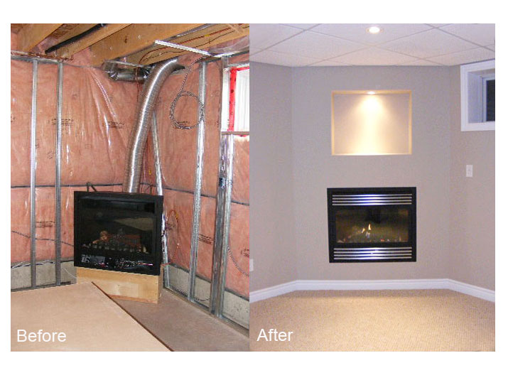 Before & after fireplace
