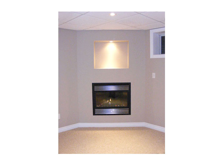 Fireplace & niche with accent lighting