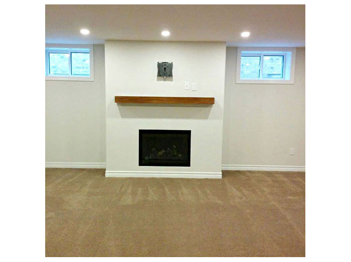 Contemporary drywall fireplace surround