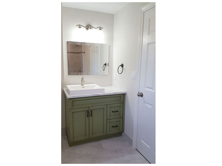 Green bathroom vanity