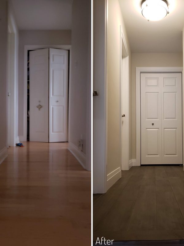 Before and After Upstairs Hallway