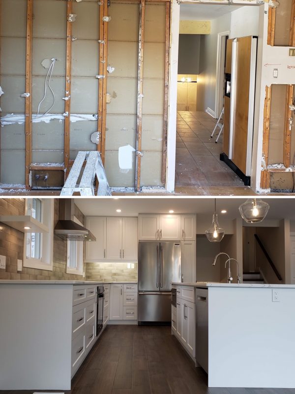 Before and After Kitchen layout