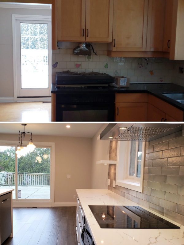 Before and After Kitchen layout