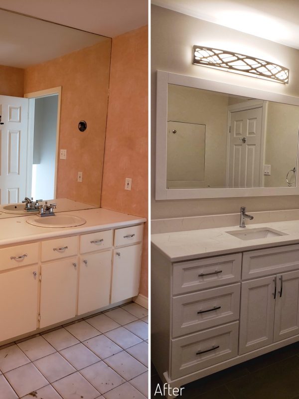 Before and After Bathroom vanity