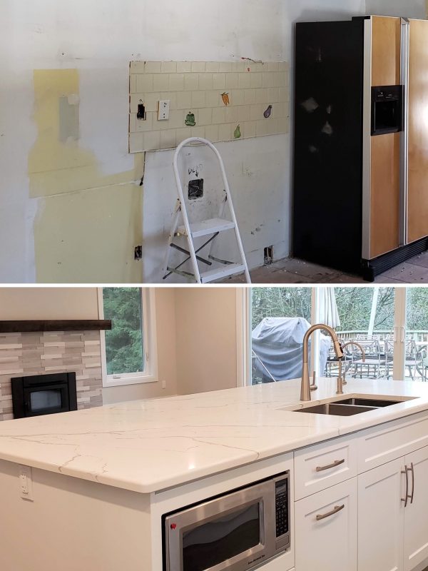 Before and After Kitchen island