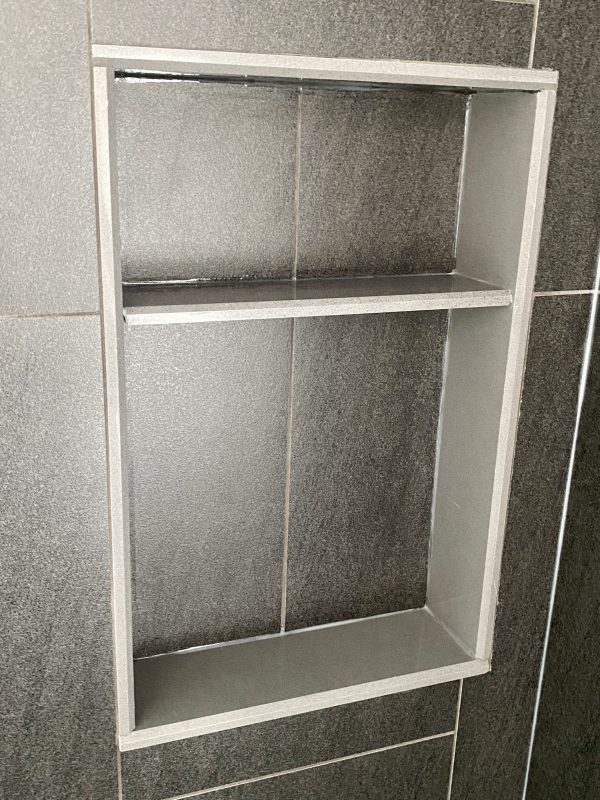 Atlantic grey marble sill shower niche