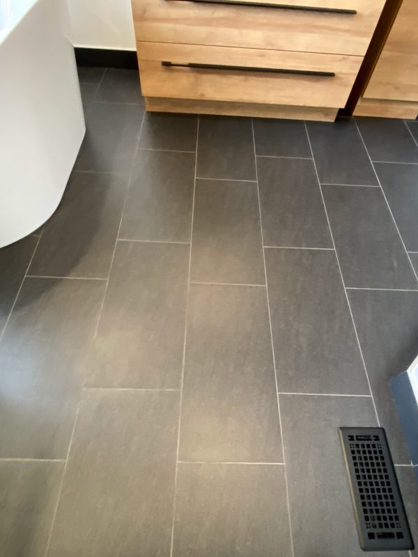 Notion carbon 12x24 rectified porcelain tile for floors and baseboards