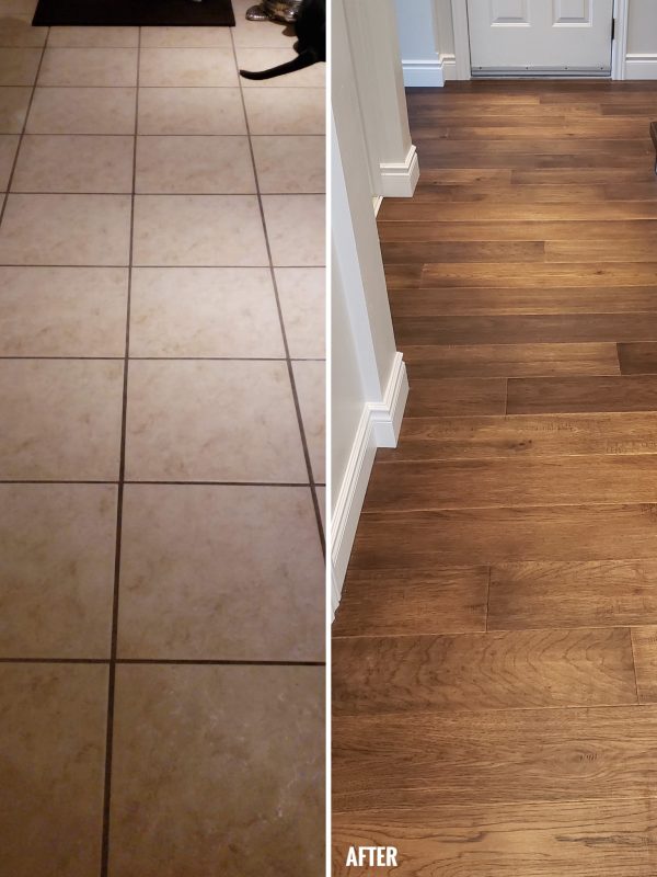 Before and After Hallway Floors