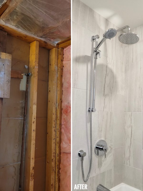 Before and After shower system