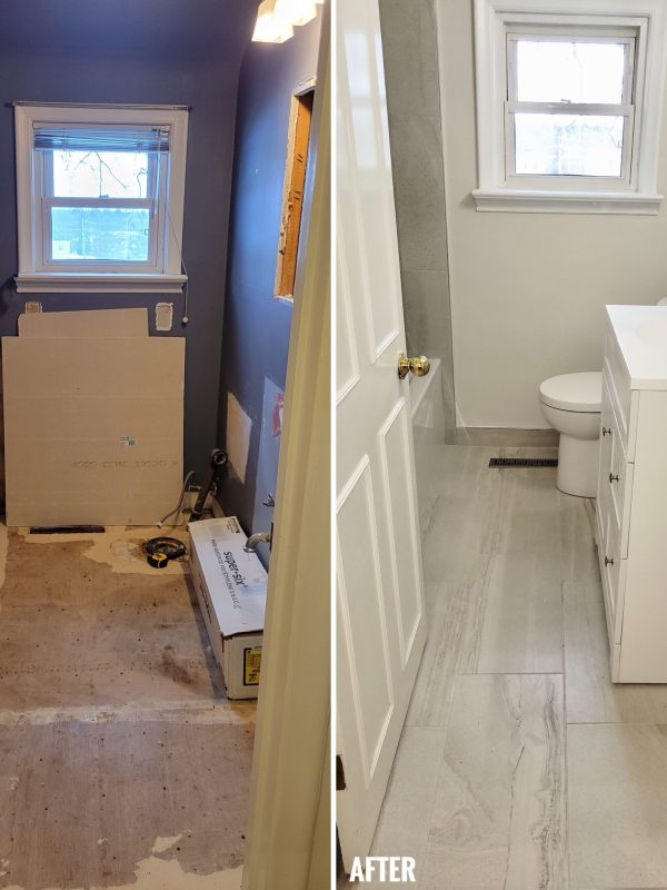 Before and After bathroom
