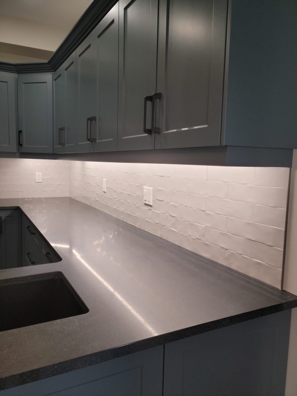 3x12 Teramoda tile was installed for the kitchen backsplash