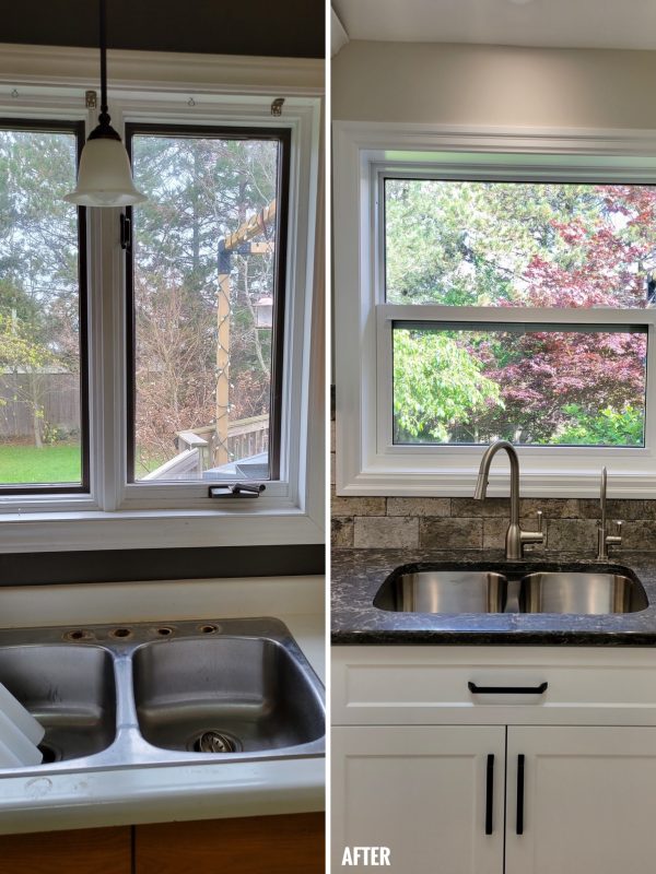 Before and after kitchen window