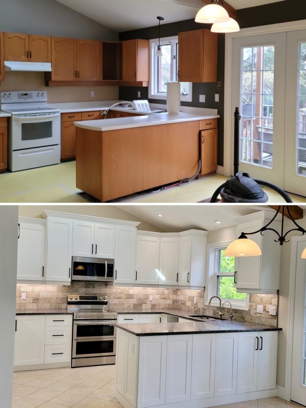 Before and after kitchen reface