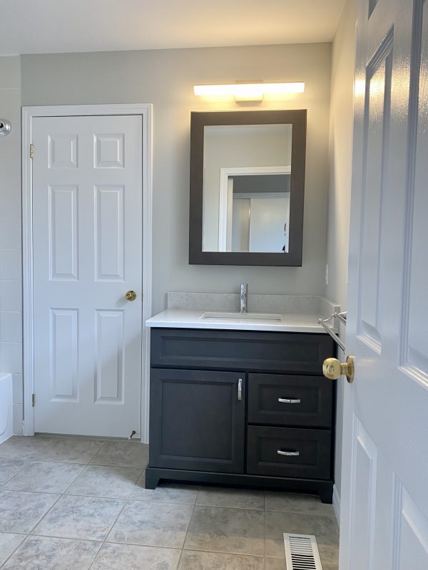 Main washroom upgrades featuring new vanity and top