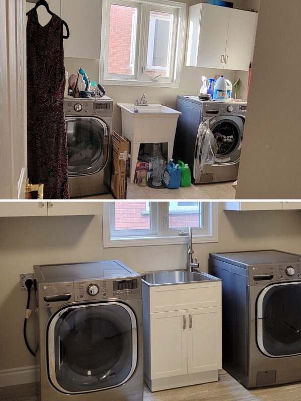 Before and after laundry room