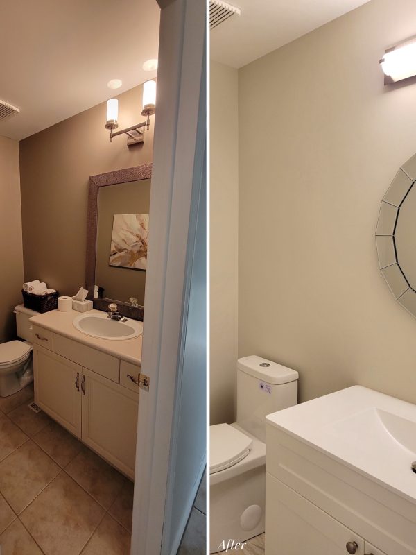 Before and after powder room