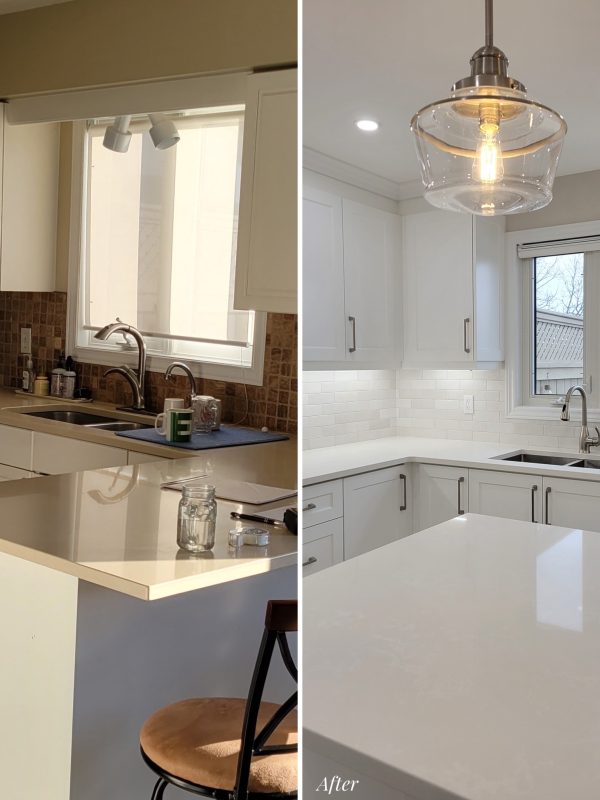 Before and after kitchen sink and faucet