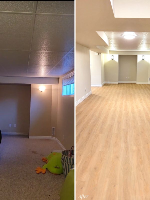 Before and after basement