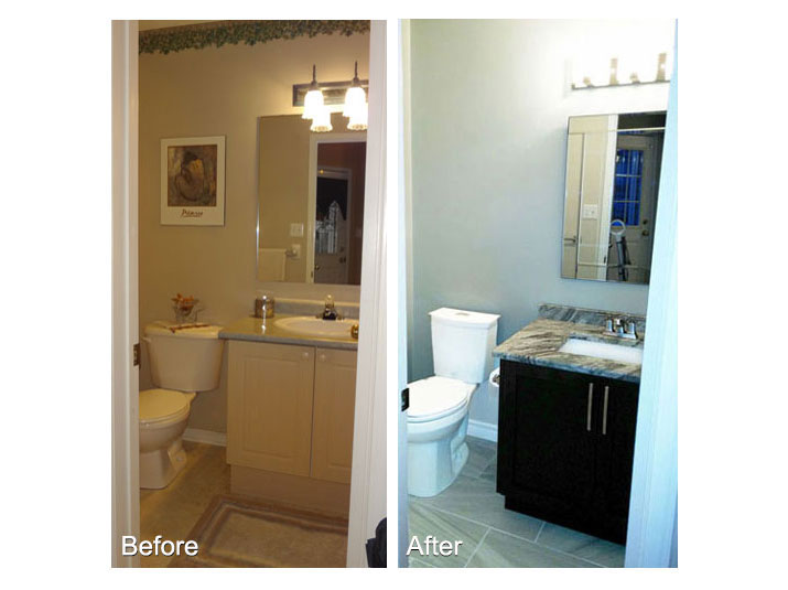 Before & after powder room