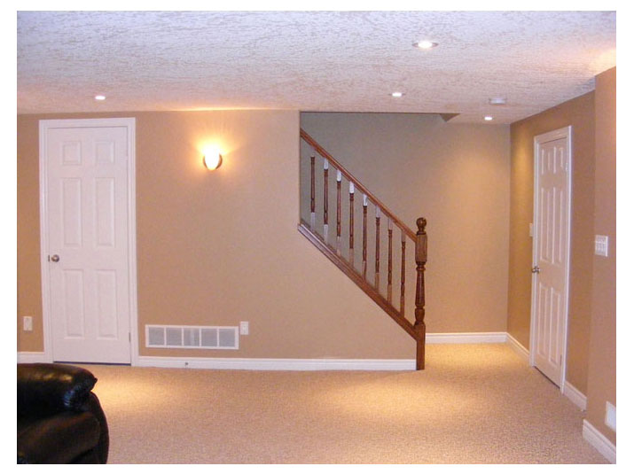 Oak railing for basement stairs