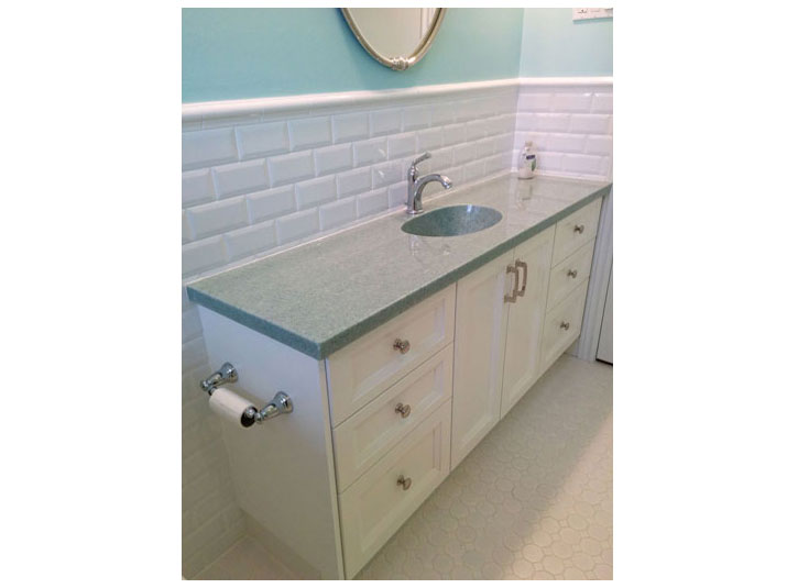 Custom bathroom vanity marble top