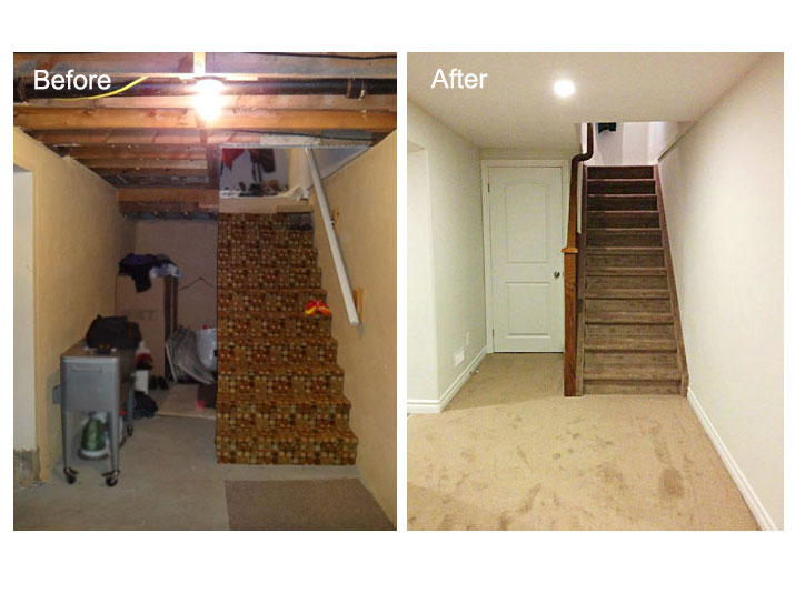 Before and after staircase