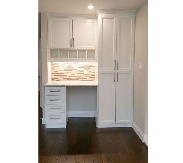 Kitchen pantry with desk