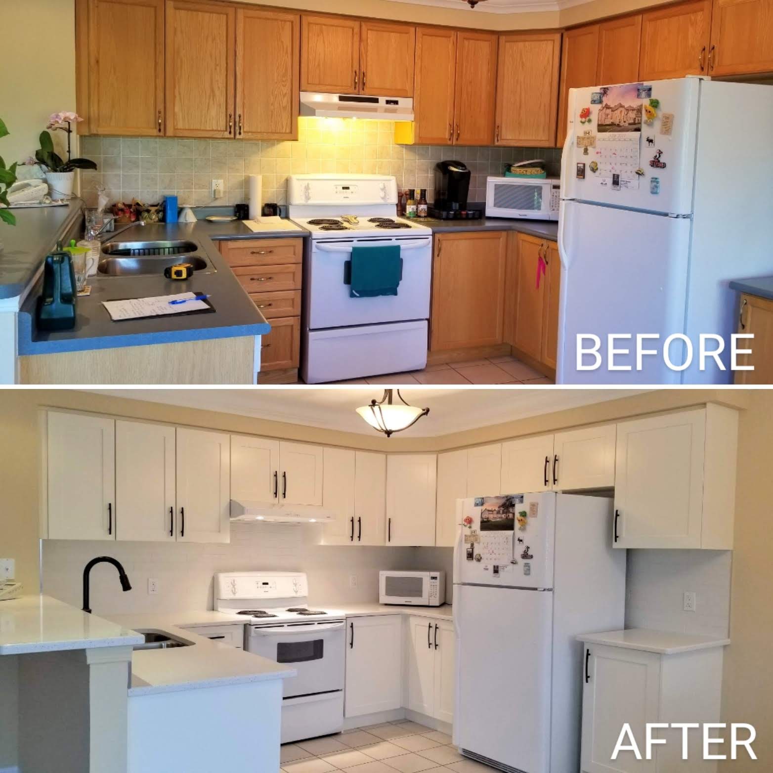 Before and after kitchen upgrade