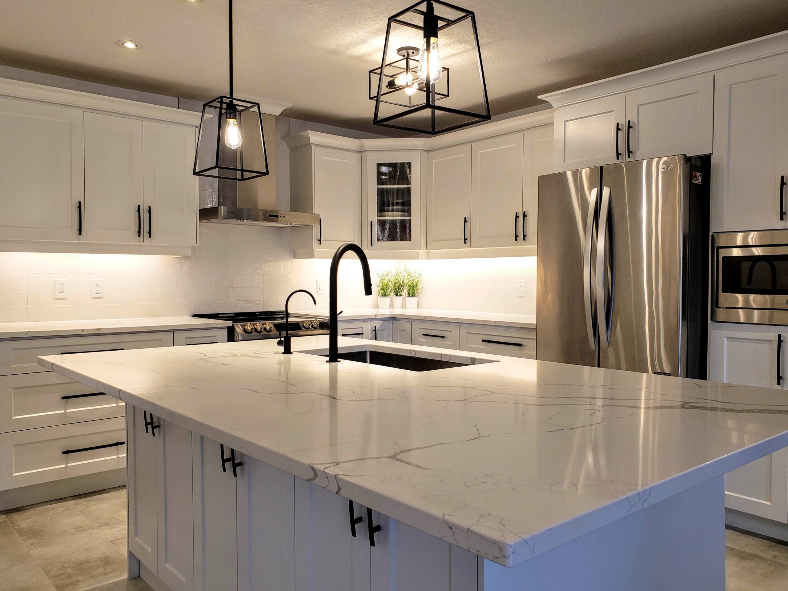 kitchen design with white countertops