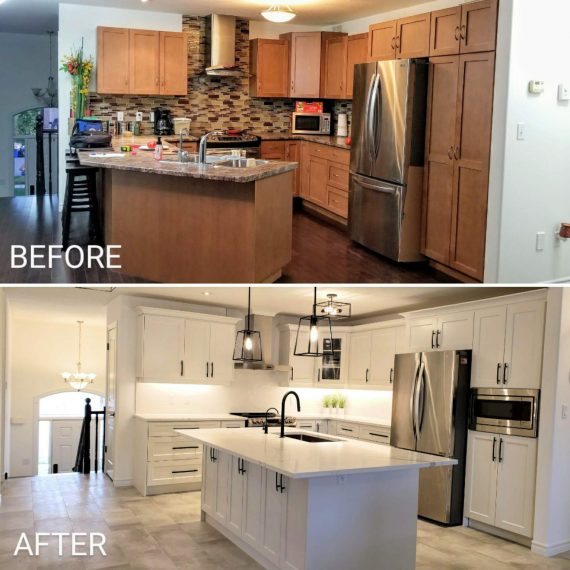 Before and after kitchen remodel comparison