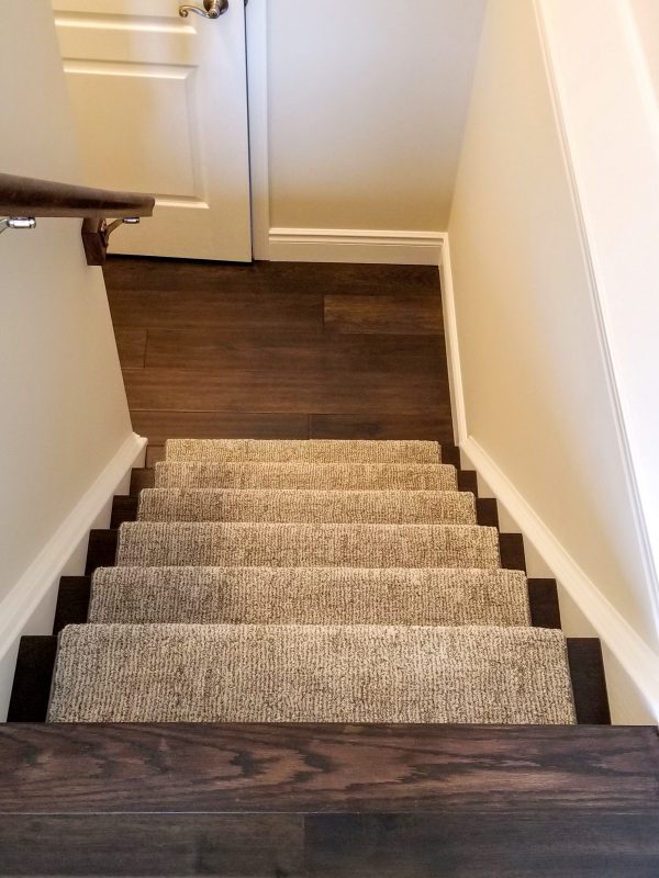 Carpeted stairs