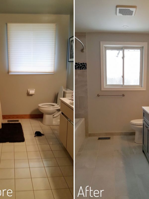 Before and After Bathroom Flooring