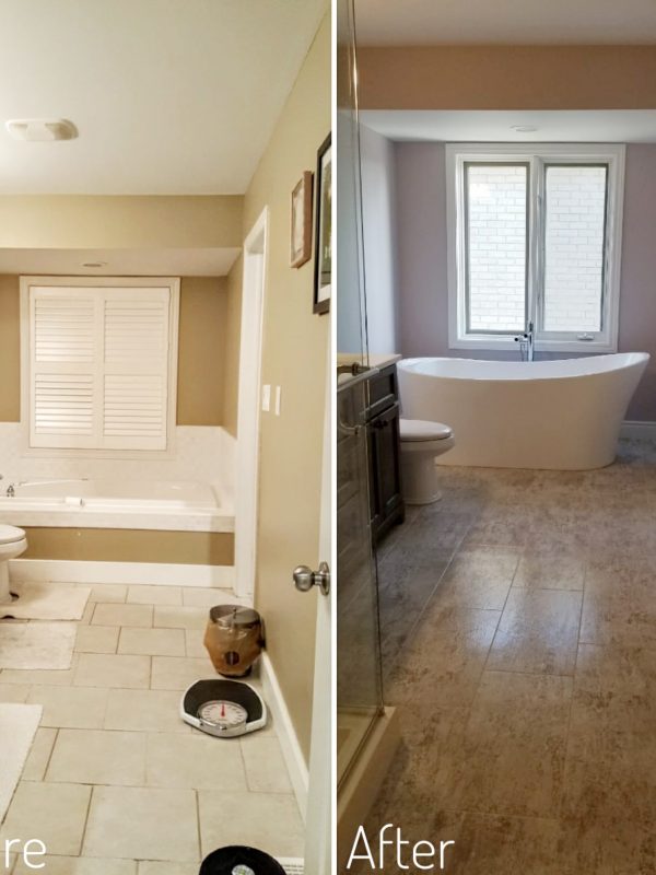 Before and After En-Bathroom Renovation