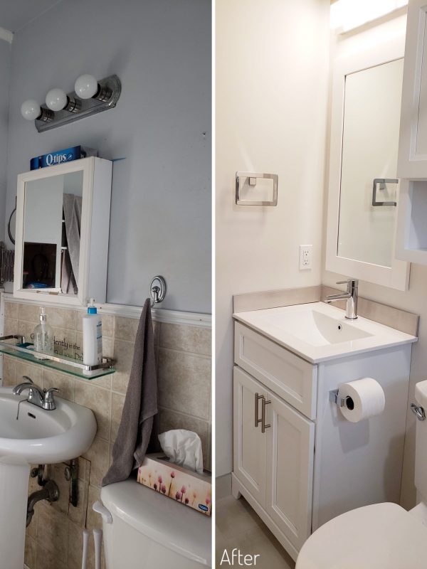 Before and After Bathroom Vanity