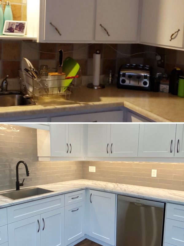 Before and After kitchen countertops
