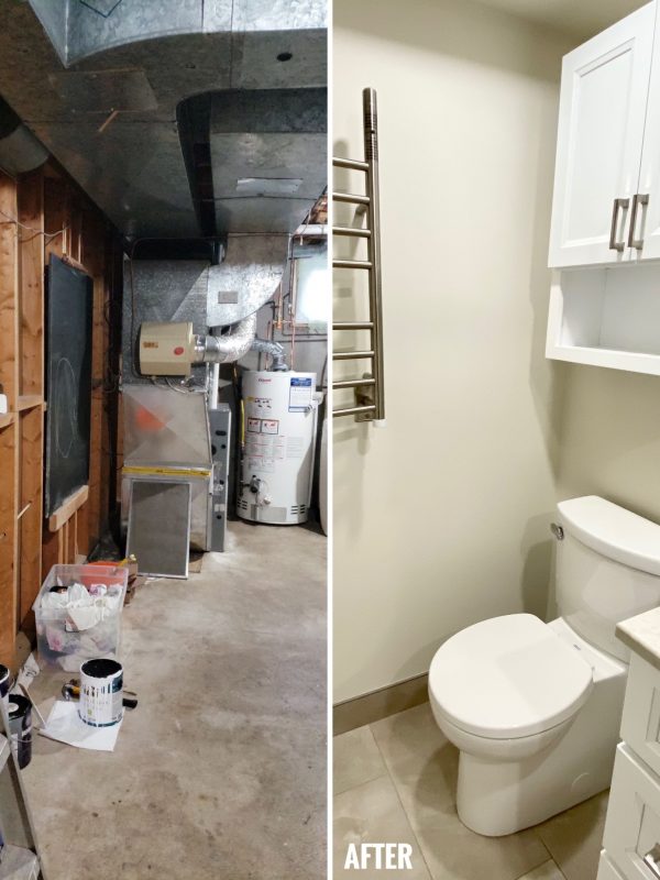 Before and After Basement Washroom