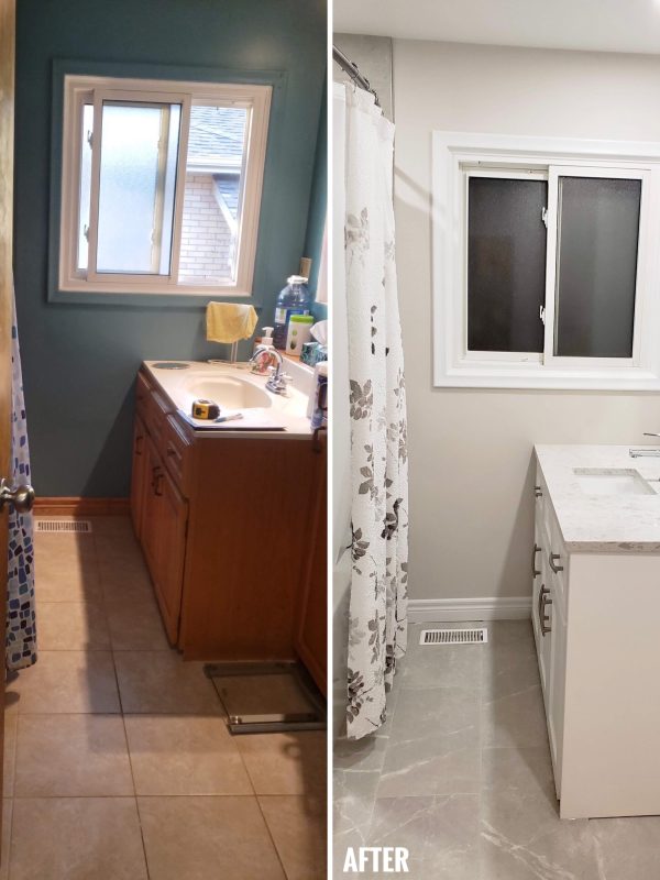 Before and After bathroom renovation