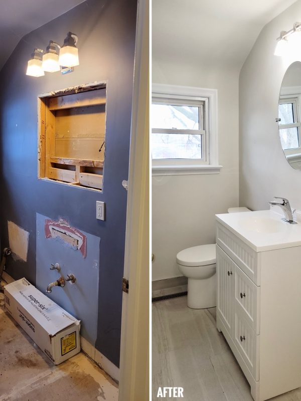Before and After 3 piece bathroom