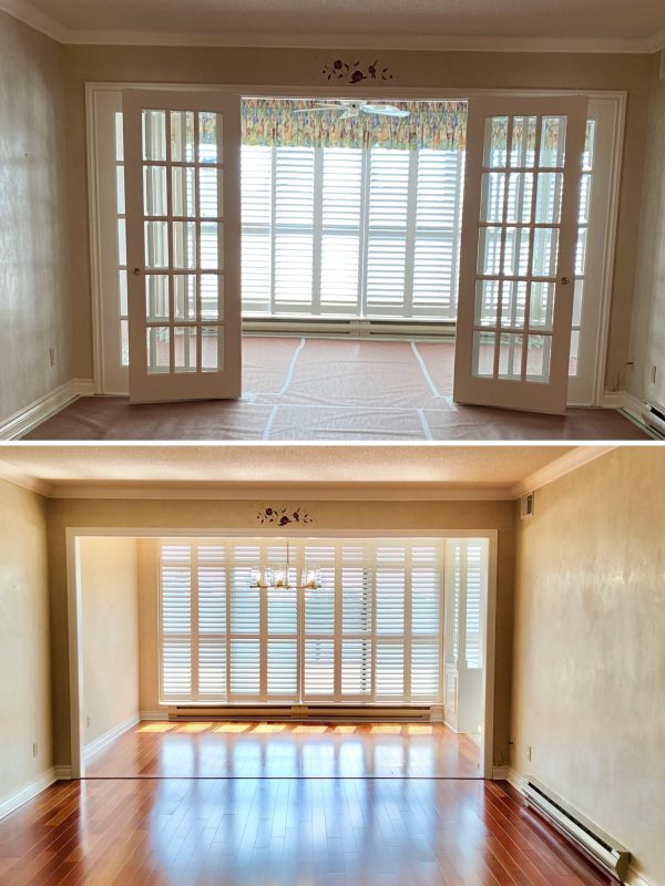 Before and after french door removal