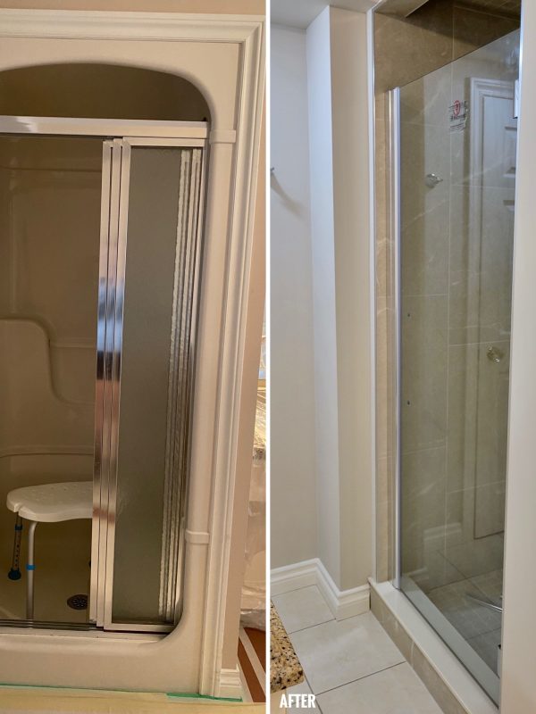 Before and after ensuite shower