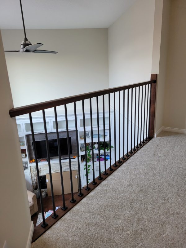 Handrail overlooking family room
