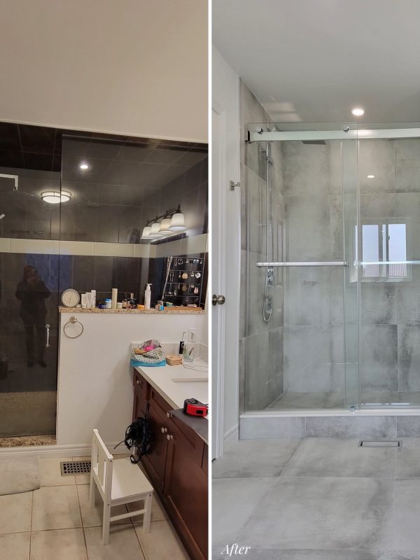 Before and after ensuite shower
