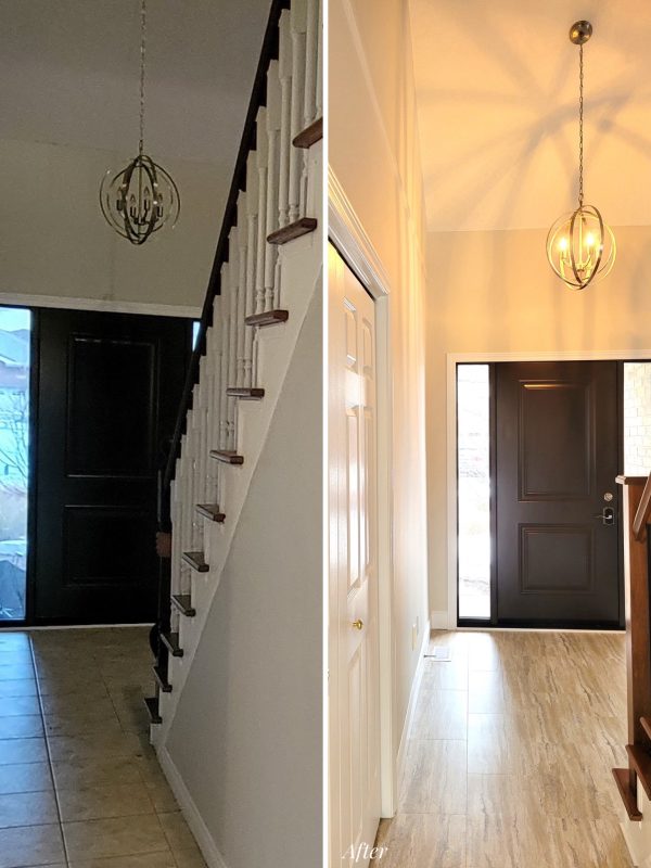 Before and after foyer area