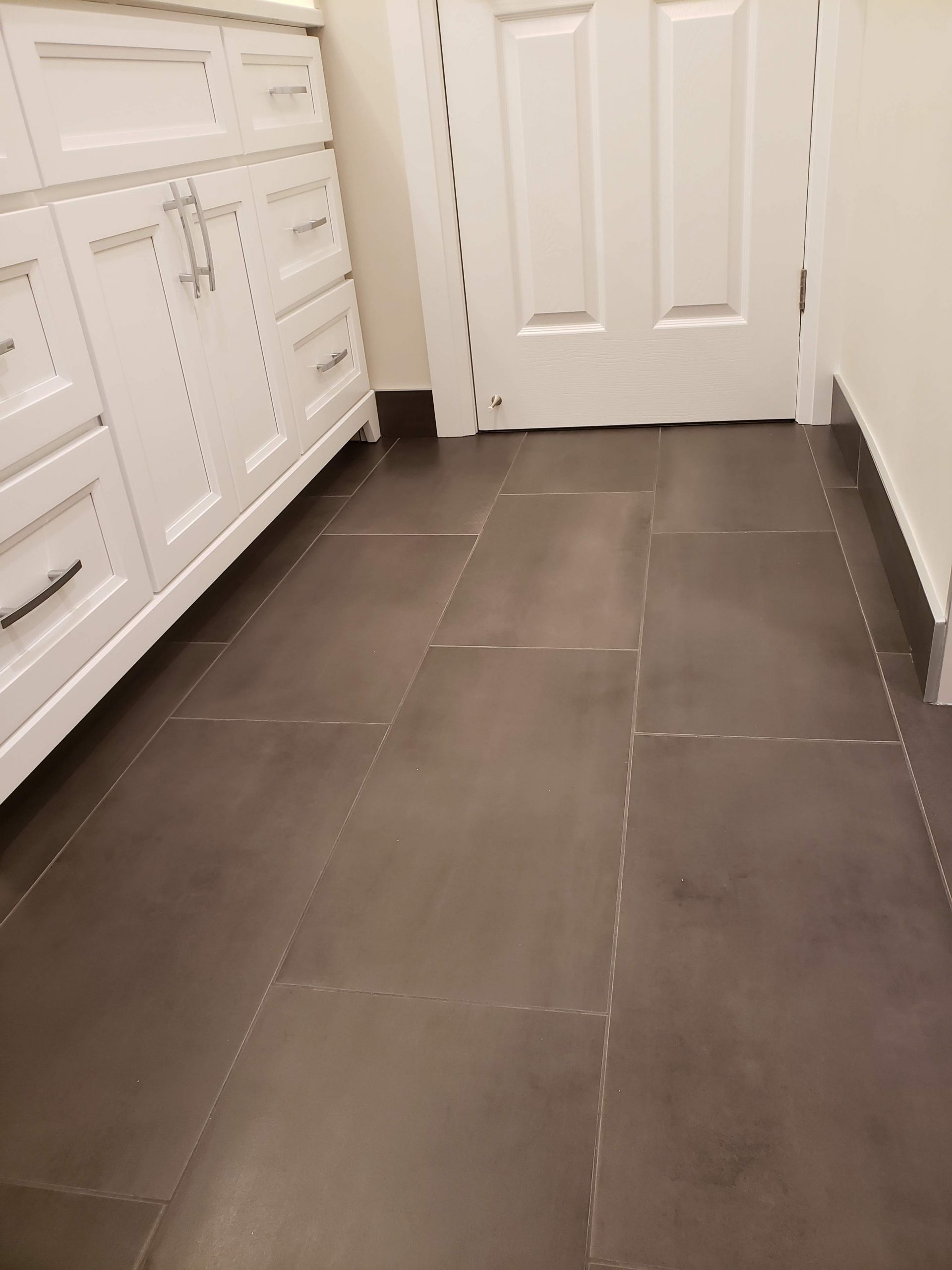 Charcoal grey porcelain tile