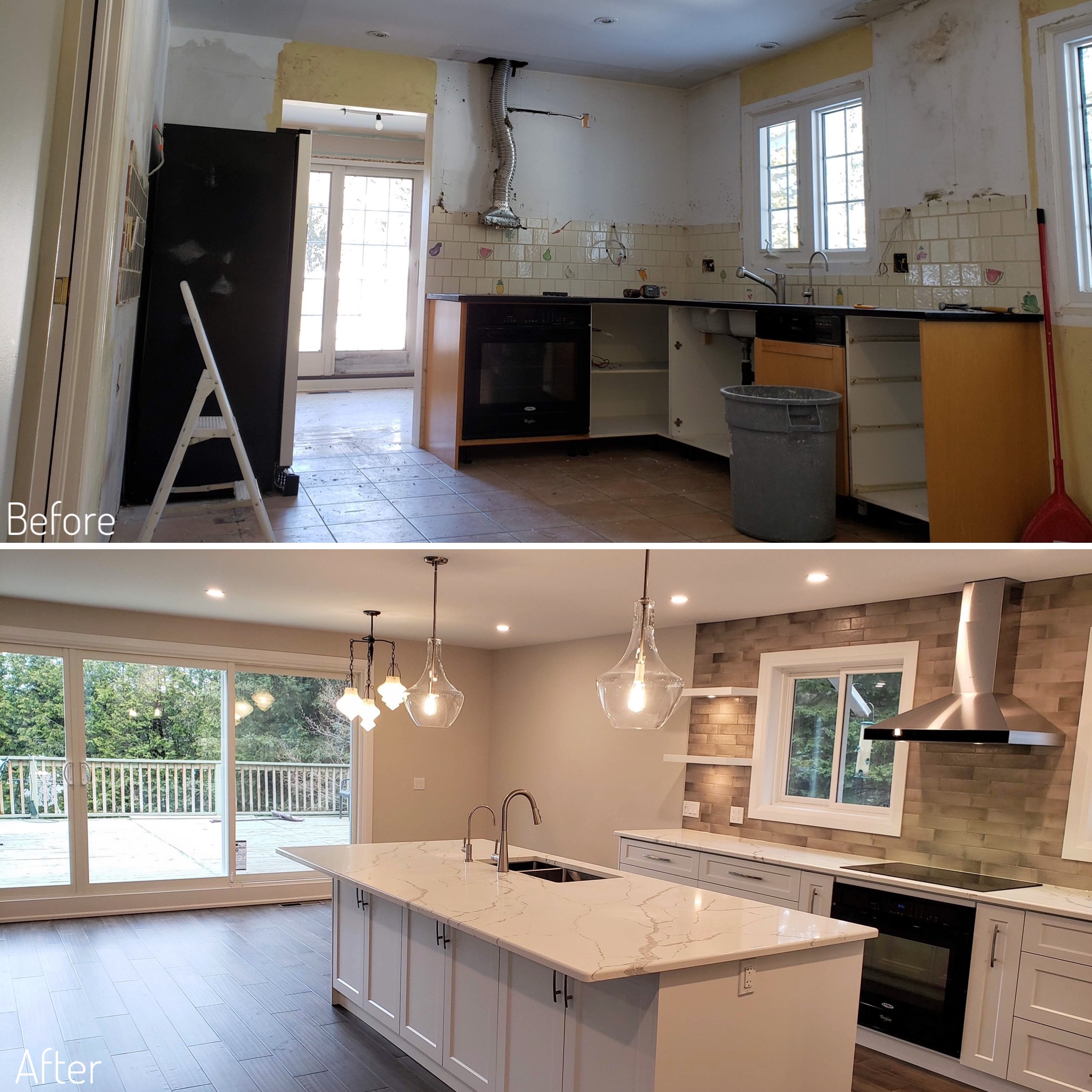 Before and After Kitchen layout