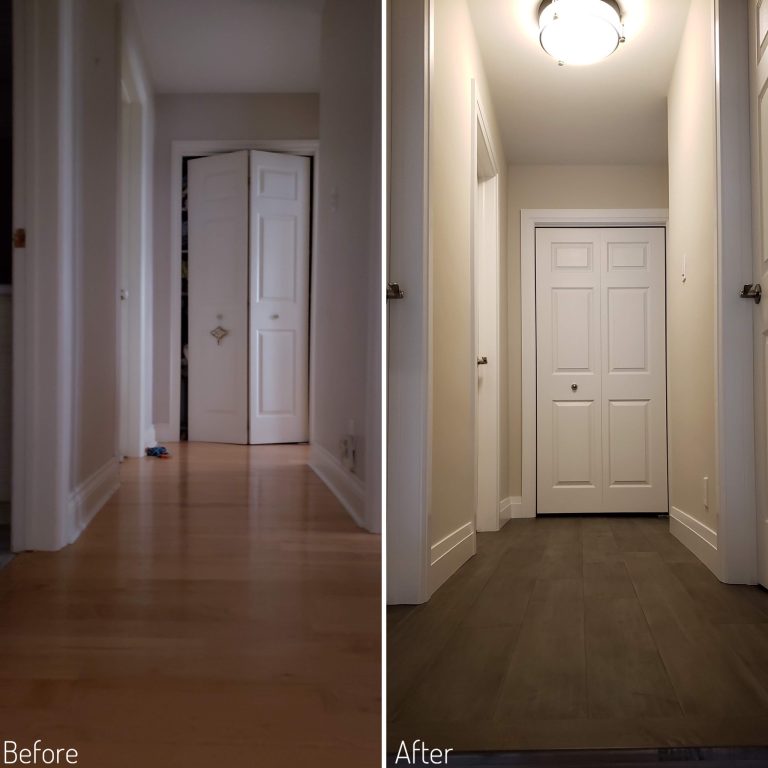 Before and After Upstairs Hallway