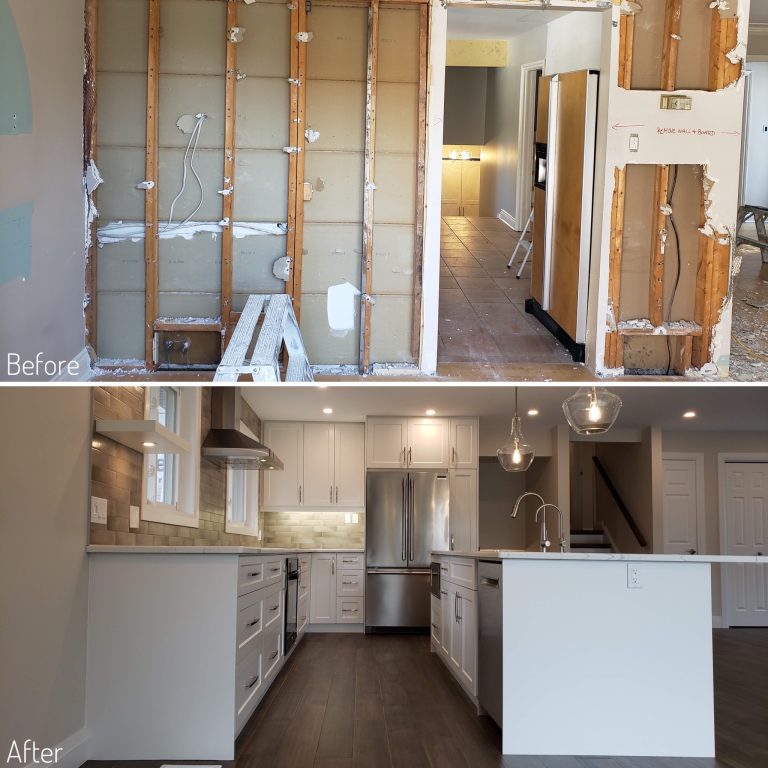Before and After Kitchen layout
