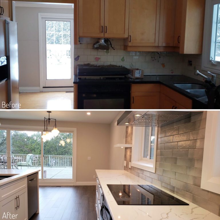 Before and After Kitchen layout
